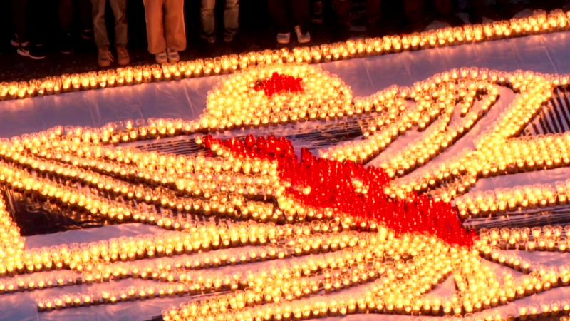 В Пыть-Яхе с помощью свечей создали «Огненную картину»