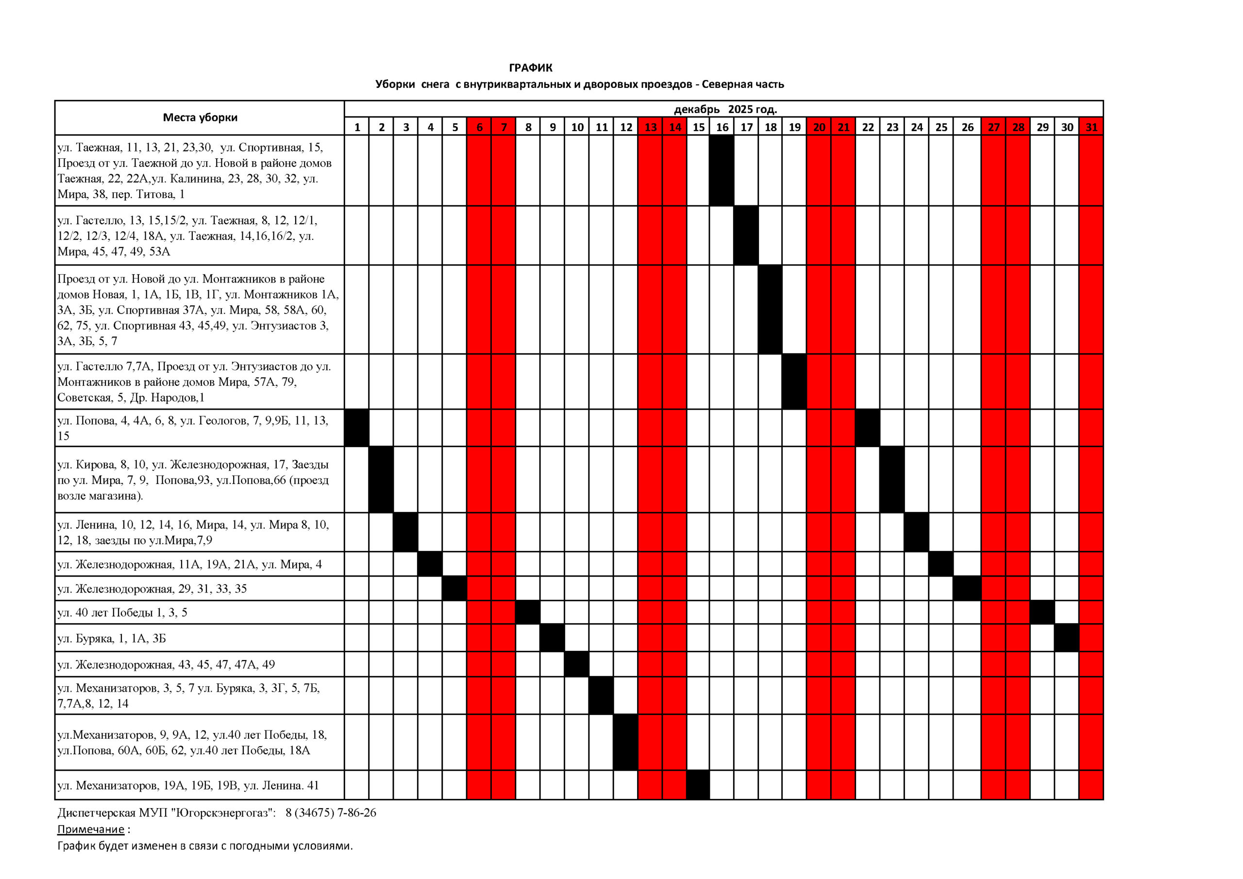 Уборка снега в Югорске