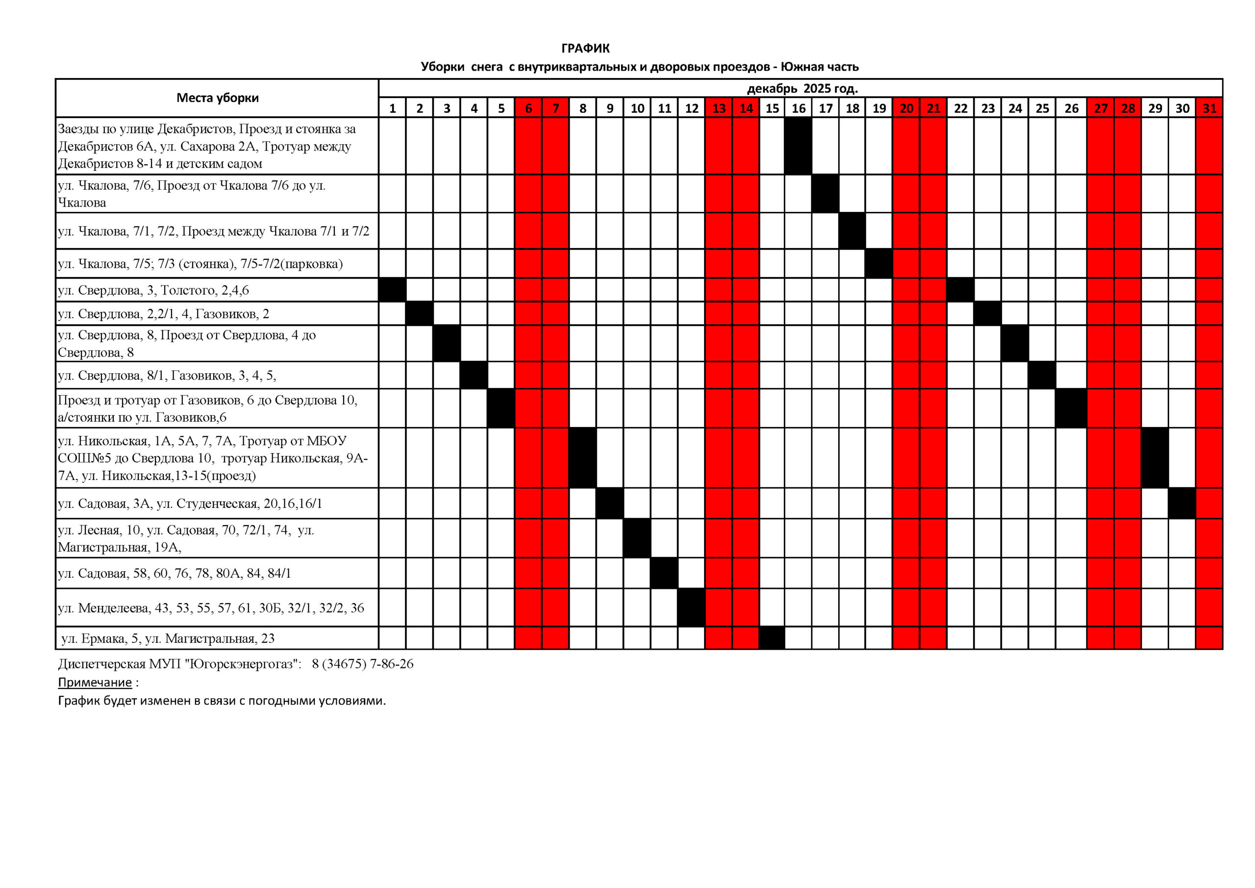 Уборка снега в Югорске