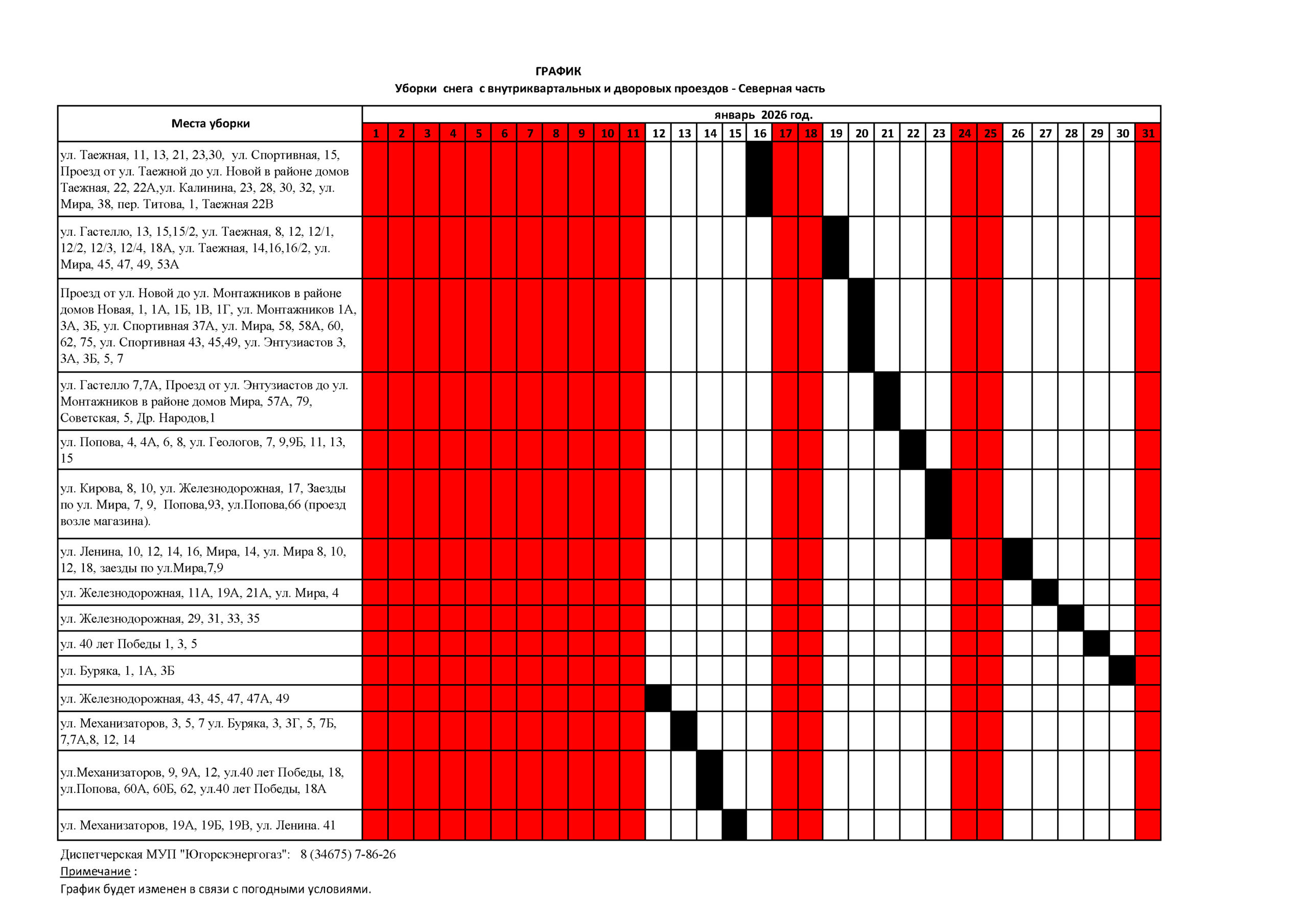 Уборка снега в Югорске