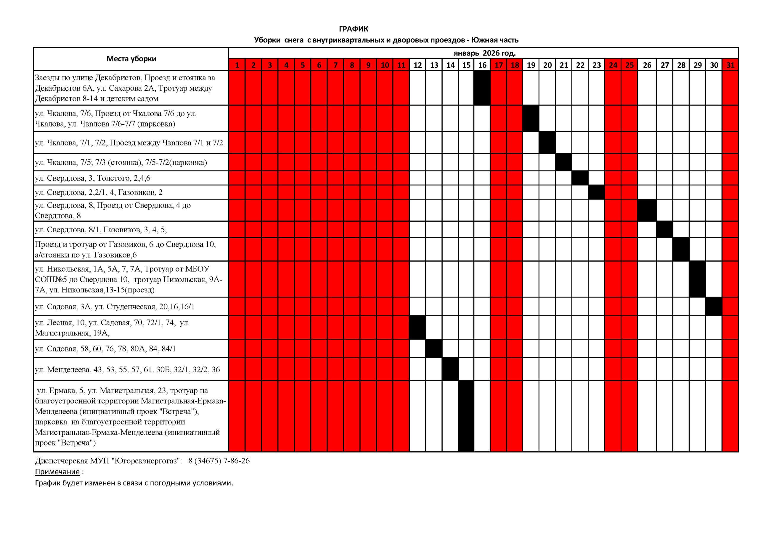 Уборка снега в Югорске