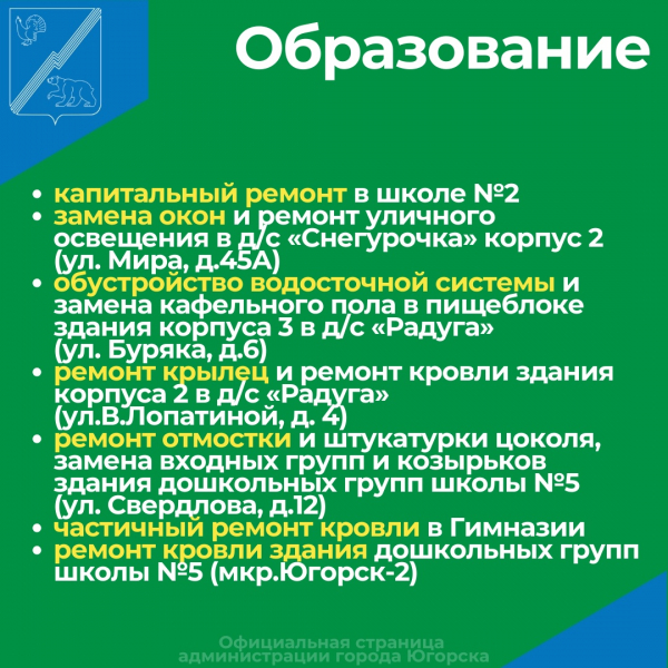 Что сделают в Югорске в 2024 году?