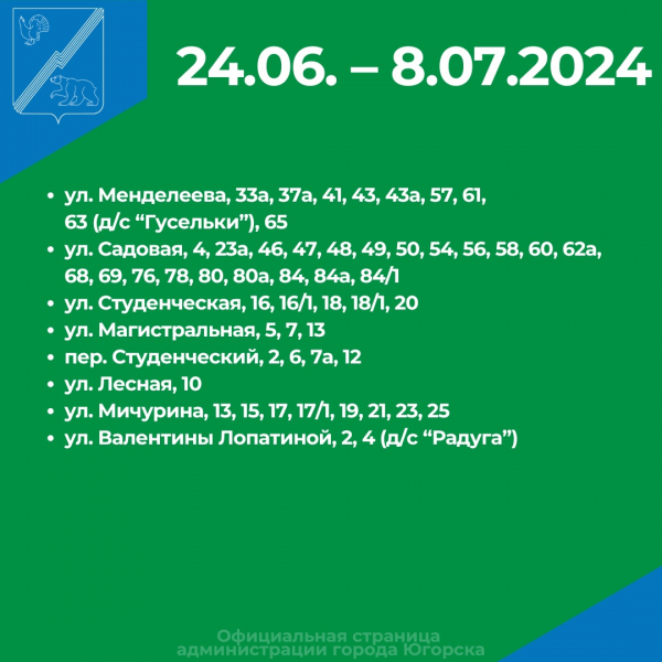 В Югорске планируется отключение горячей воды